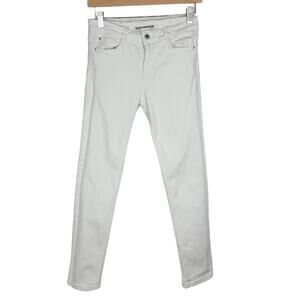 Zara Trafaluc Denim Organic Cotton White Ankle Jeans 6